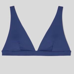 Everlane Women's NWT Blue Dusk The ReNew Plunge Triangle Swim Top XL/C40.5